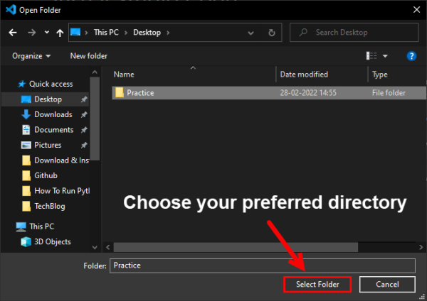 Choose your directory