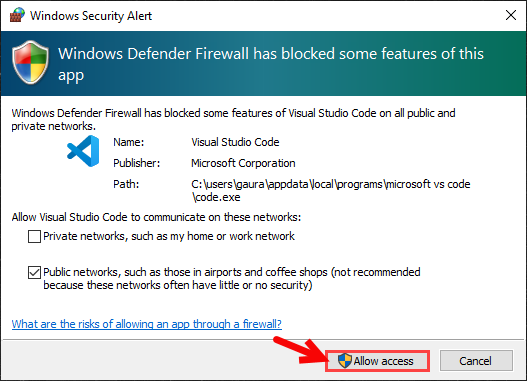 Firewall Prompt